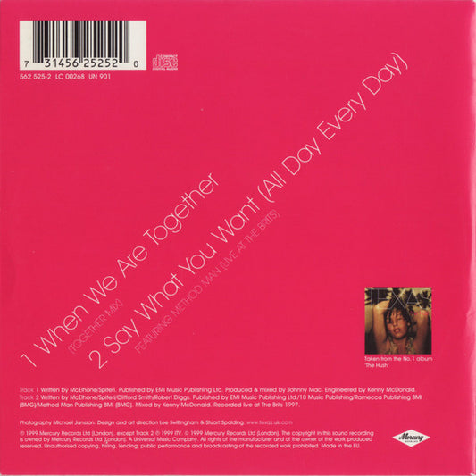 Texas : When We Are Together (CD, Single, Car)