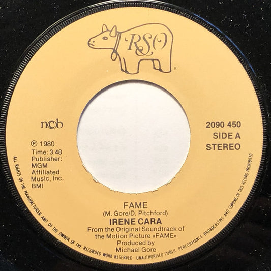 Irene Cara : Fame / Never Alone (7", Single)