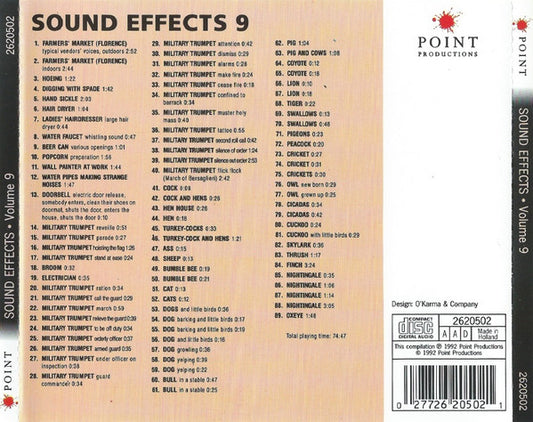 No Artist : Sound Effects 9 For Movies And Videos (CD)