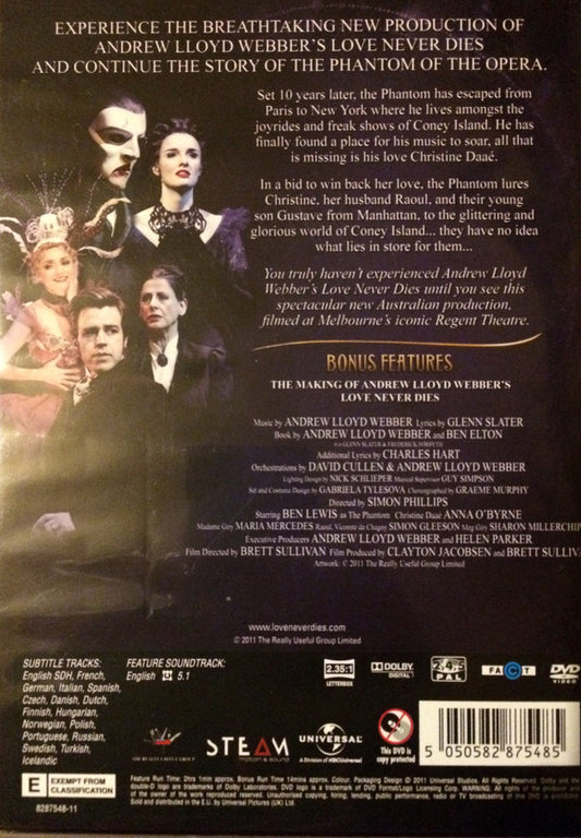 Andrew Lloyd Webber : Love Never Dies (DVD-V, Copy Prot., PAL, Reg)