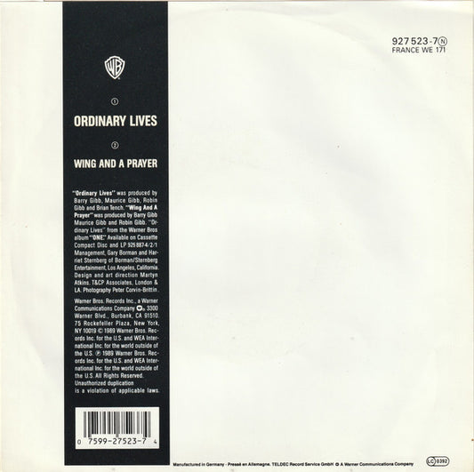 Bee Gees : Ordinary Lives (7", Single)