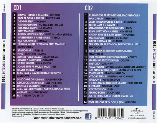 Various : 538 - Hitzone - Best Of 2018 (2xCD, Comp)