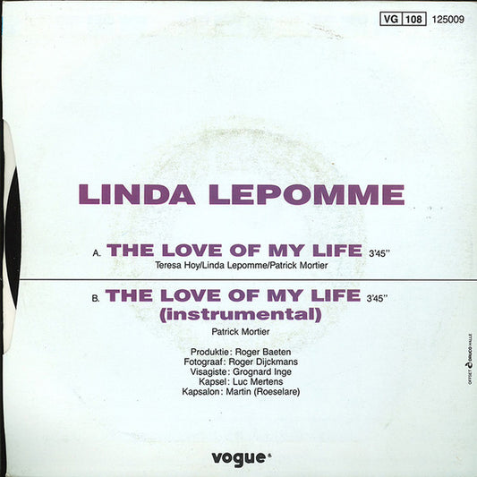 Linda Lepomme : The Love Of My Life (7", Single)