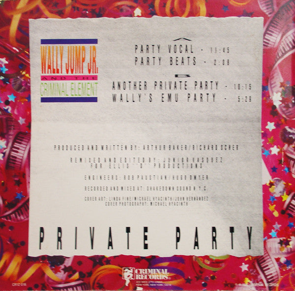 Wally Jump Jr & The Criminal Element : Private Party (12")