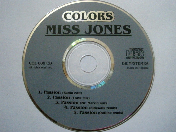 Miss Jones : Passion (CD, Maxi)