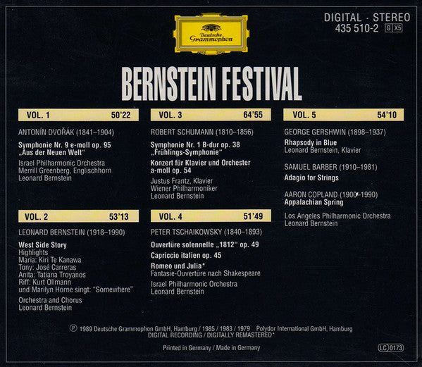 Leonard Bernstein : Bernstein Festival (5xCD, Comp, RM)