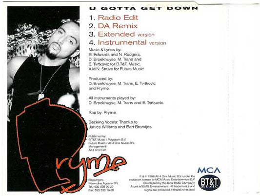 MC Pryme : U Gotta Get Down (CD, Maxi)