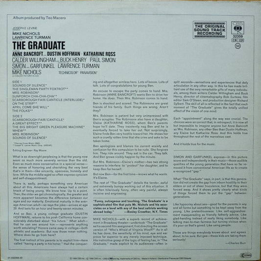 Various : The Graduate (Original Soundtrack) (LP, Album, RE)