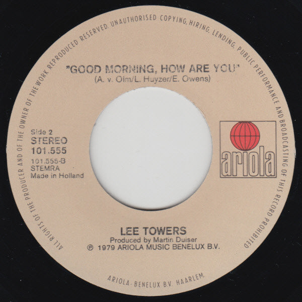 Lee Towers : Happy Birthday, Baby (7", Single)