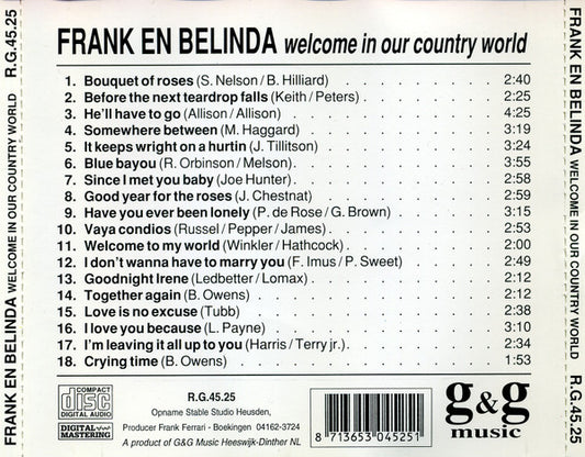 Frank & Belinda : Welcome In Our Country World (CD, Album)