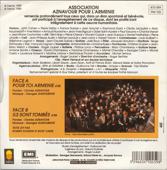 Charles Aznavour : Pour Toi Arménie (7", Single)