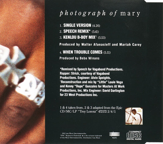 Trey Lorenz : Photograph Of Mary (CD, Single)