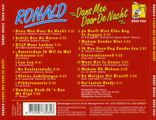 Ronald (3) : Dans Mee Door De Nacht (CD, Album)