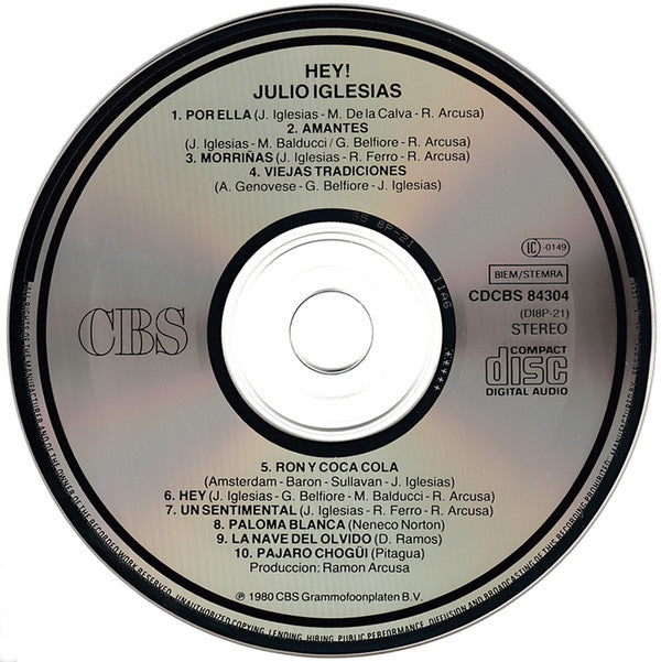 Julio Iglesias : Hey! (CD, Album)