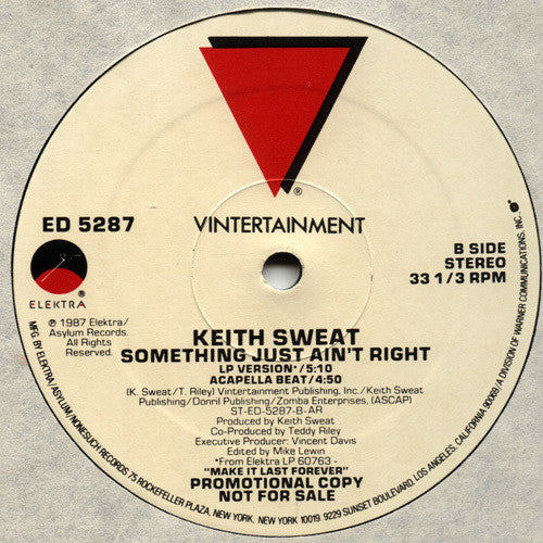 Keith Sweat : Something Just Ain't Right (12", Promo)