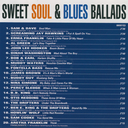 Various : Sweet Soul & Blues Ballads (CD, Comp)