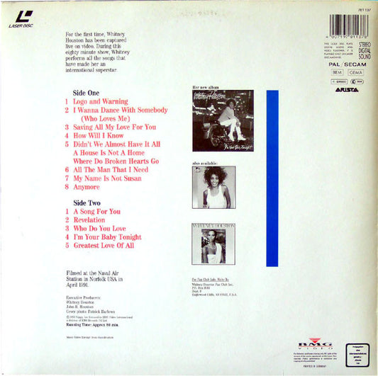 Whitney Houston : Live In Concert (Laserdisc, PAL)