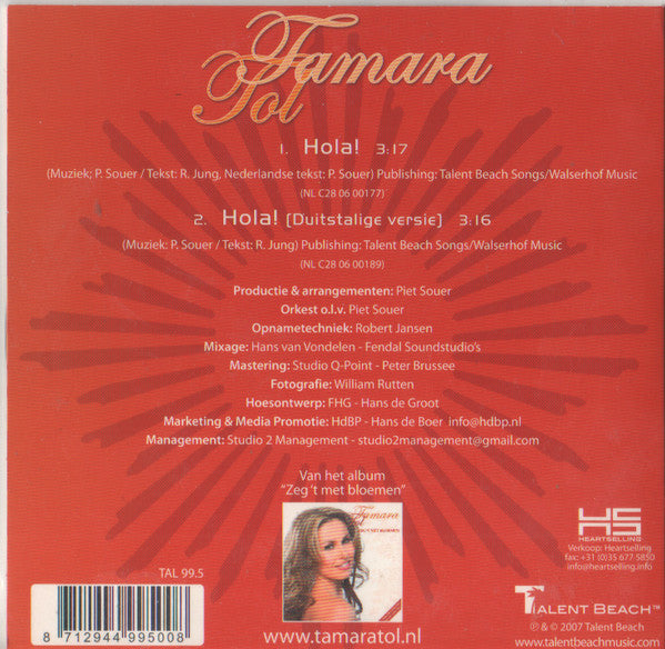 Tamara Tol : Hola! (CD, Single)