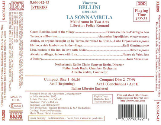 Vincenzo Bellini : La Sonnambula (2xCD, Album)