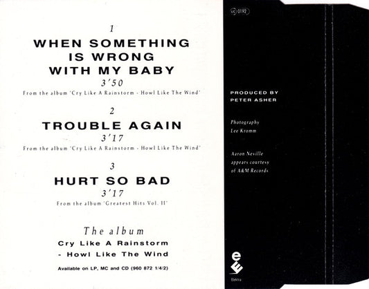 Linda Ronstadt Featuring Aaron Neville : When Something Is Wrong With My Baby (CD, Single)