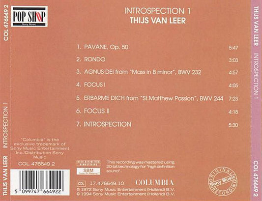 Thijs van Leer : Introspection 1 (CD, Album, RE)