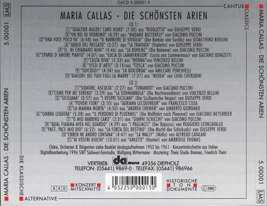 Maria Callas : Die Schönsten Arien (2xCD, Comp, RP)