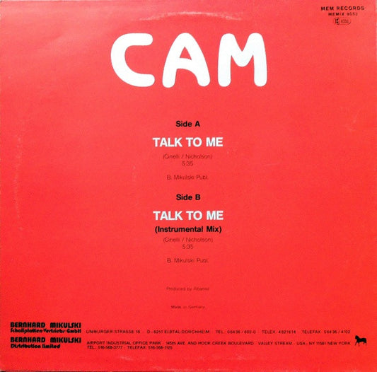 C A M : Talk To Me (12")