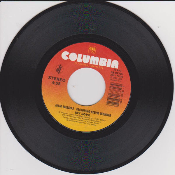 Julio Iglesias Featuring Stevie Wonder : My Love (7")