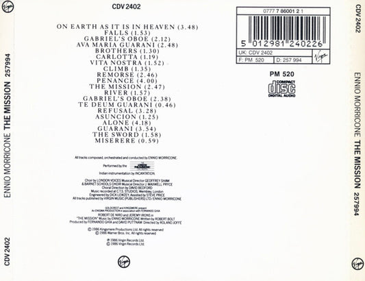 Ennio Morricone : The Mission (Original Soundtrack From The Film) (CD, Album)