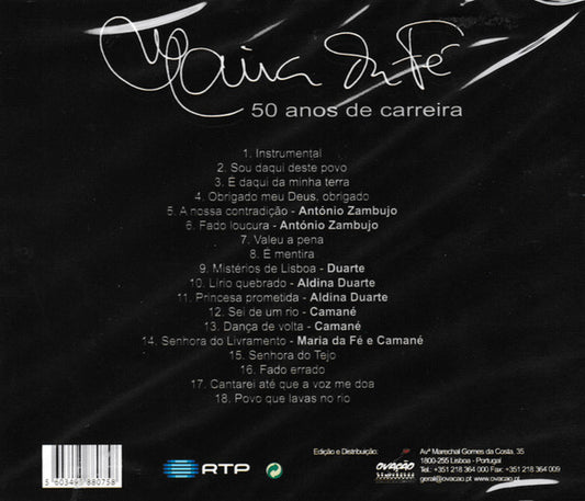 Maria Da Fé : 50 Anos De Carreira (Ao Vivo No Coliseu de Lisboa) (CD, Album)