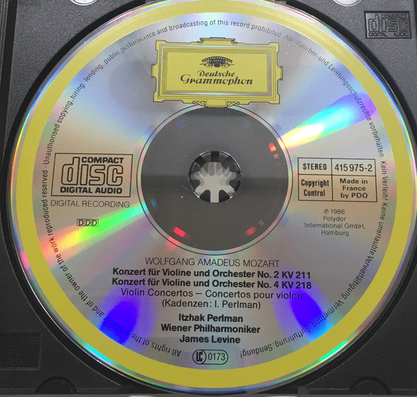 Wolfgang Amadeus Mozart / Itzhak Perlman / Wiener Philharmoniker / James Levine (2) : Violinkonzerte Nr. 2 & 4 (CD, Album)