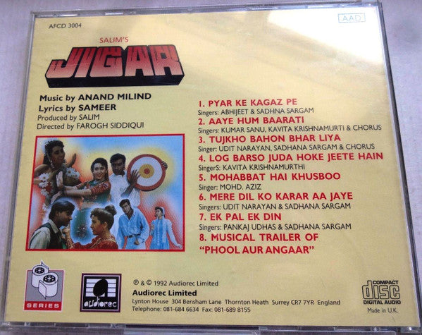 Anand Milind : Jigar (CD)