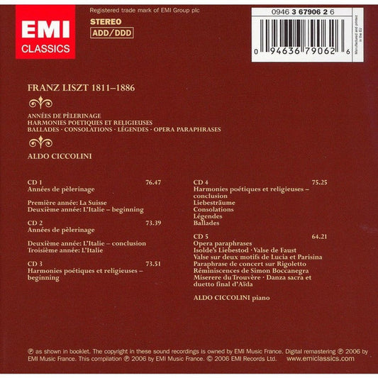 Franz Liszt, Aldo Ciccolini : Liszt - Piano Works (5xCD, Comp, RE, Box)