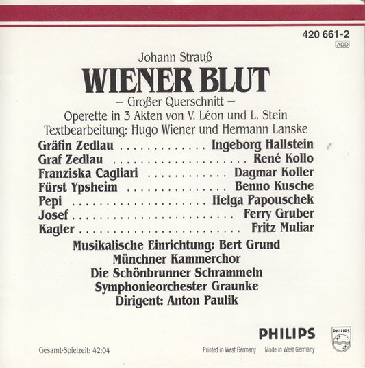 Johann Strauss Jr. : Wiener Blut - Großer Querschnitt (CD, Album)