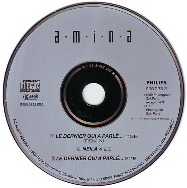 Amina : Le Dernier Qui A Parlé... (Remix DNA) (CD, Maxi)