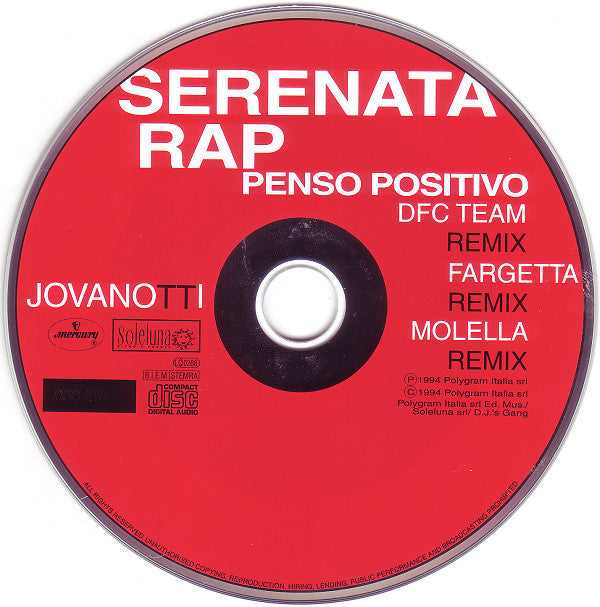 Jovanotti : Serenata Rap (CD, Maxi)
