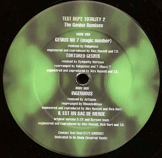 Test Dept. : Totality 2 - Genius Remixes (12")
