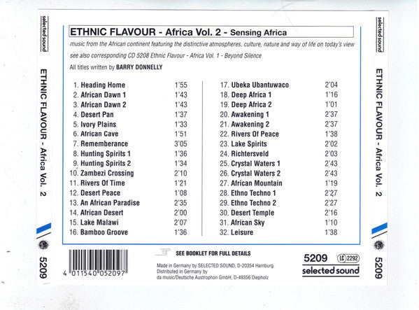 Barry Donnelly (2) : Ethnic Flavour - Africa Vol. 2 - Sensing Africa (CD, Album)