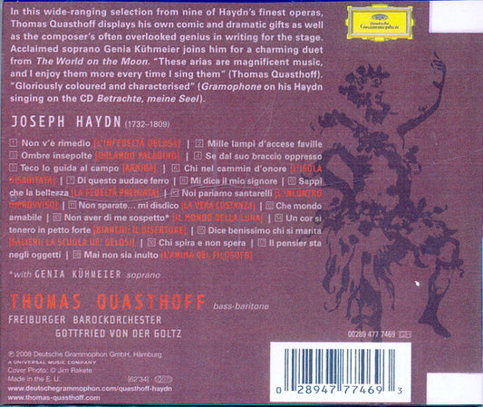 Joseph Haydn, Thomas Quasthoff, Freiburger Barockorchester, Gottfried Von Der Goltz : Haydn Italian Arias (CD)