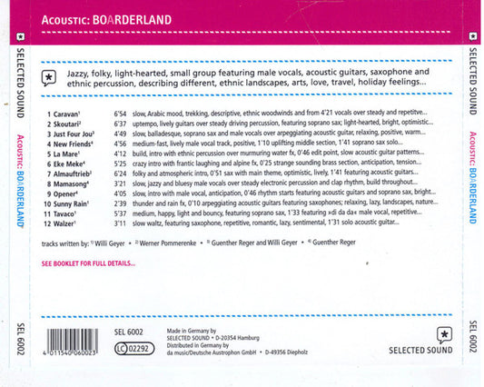 Acoustic : Boarderland (CD, Album)