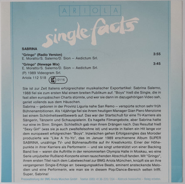 Sabrina : Gringo (7", Single)