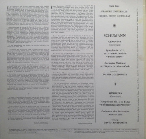 Robert Schumann : Symphonie Nr. 1 "Frühlings-Symphonie" / Genoveva (Ouvertüre) (LP)