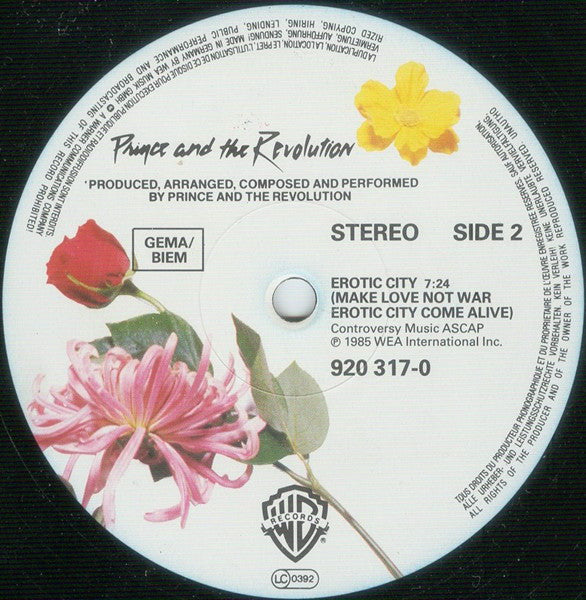 Prince And The Revolution : Let's Go Crazy / Take Me With U / Erotic City (12", Single)