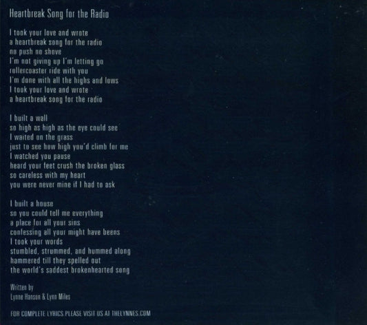 The LYNNeS : Heartbreak Song For The Radio (CD, Album)