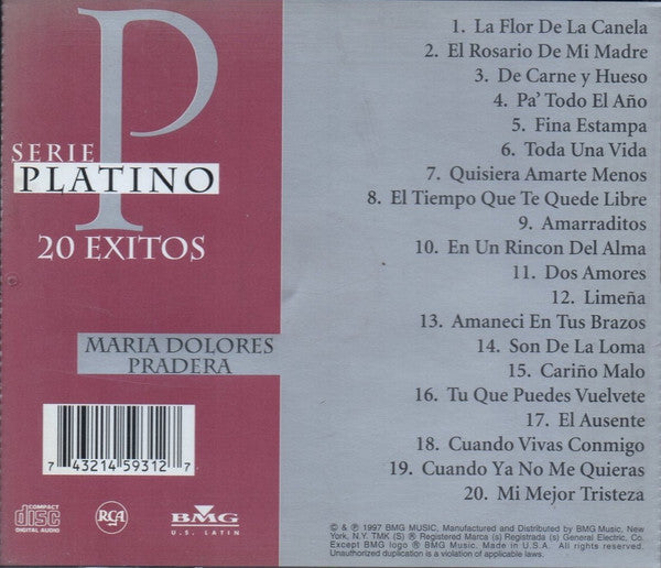 Maria Dolores Pradera : Serie Platino 20 Exitos (CD, Comp)