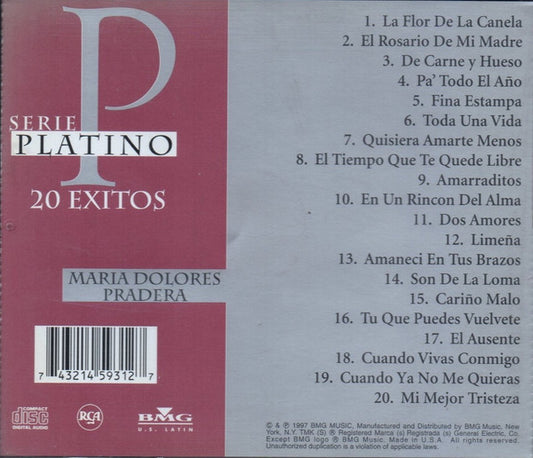Maria Dolores Pradera : Serie Platino 20 Exitos (CD, Comp)