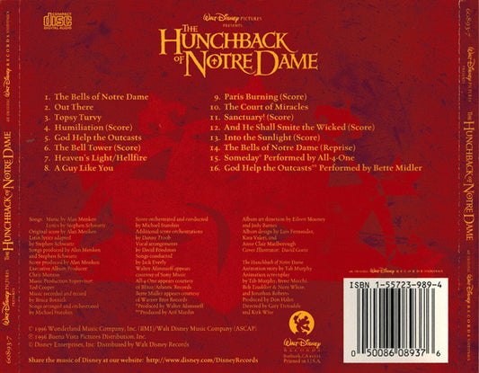 Alan Menken, Stephen Schwartz : The Hunchback Of Notre Dame (An Original Walt Disney Records Soundtrack) (CD, Album)