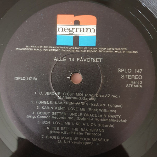 Various : Alle 14 Favoriet (LP, Comp)