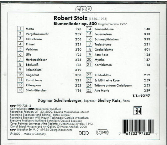 Robert Stolz - Dagmar Schellenberger, Shelley Katz : Blumenlieder (CD, Album)