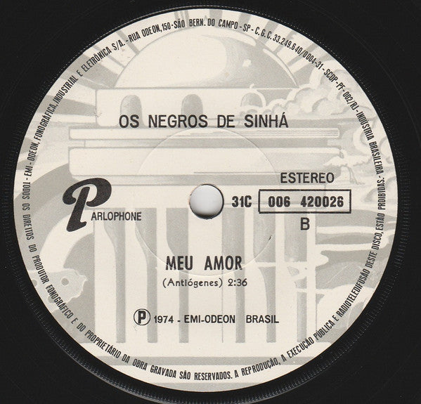 Os Negros De Sinhá : A Despedida / Meu Amor (7", RE)